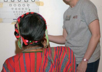 woman getting vision tested