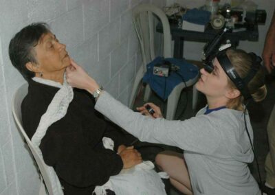 woman getting vision tested
